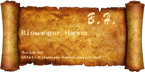Biswanger Hanna névjegykártya